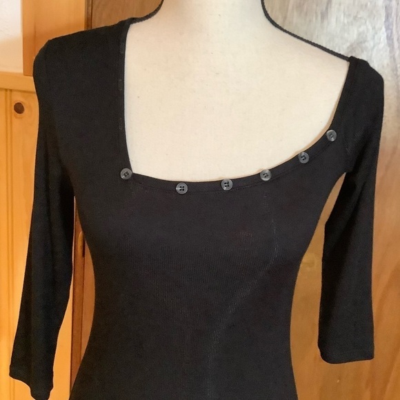 The Range Black Ribbed Mini Dress Sz-S - Picture 3 of 8